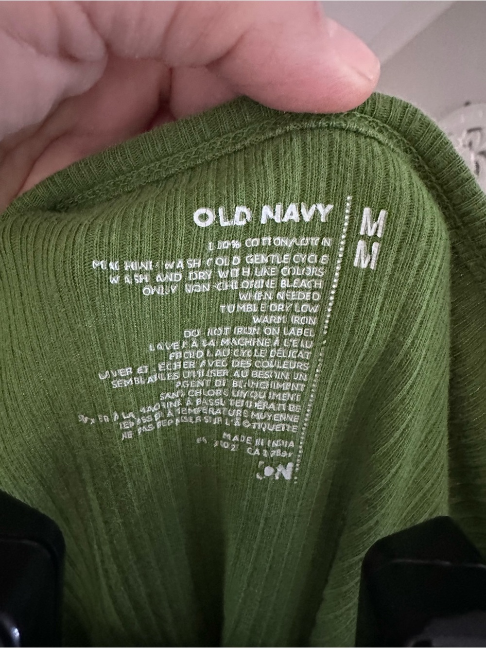 Old Navy Olive Ribbed Scoop-Neck Long Sleeve Top Med - Picture 5 of 5